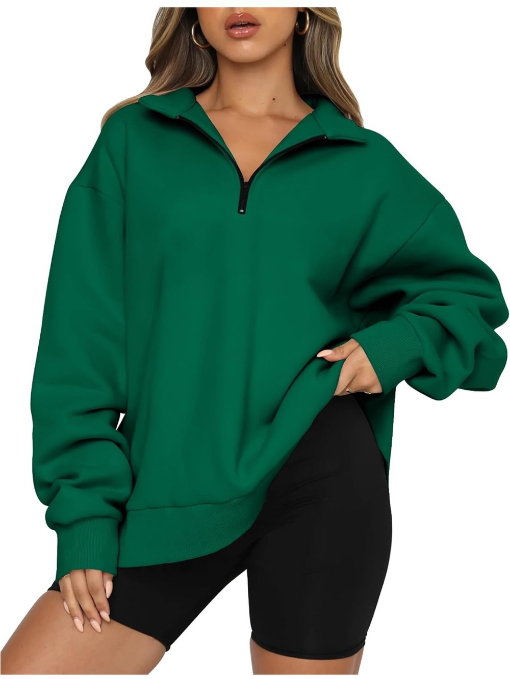 Women’s Teal Quarter-Zip Fleece Pullover